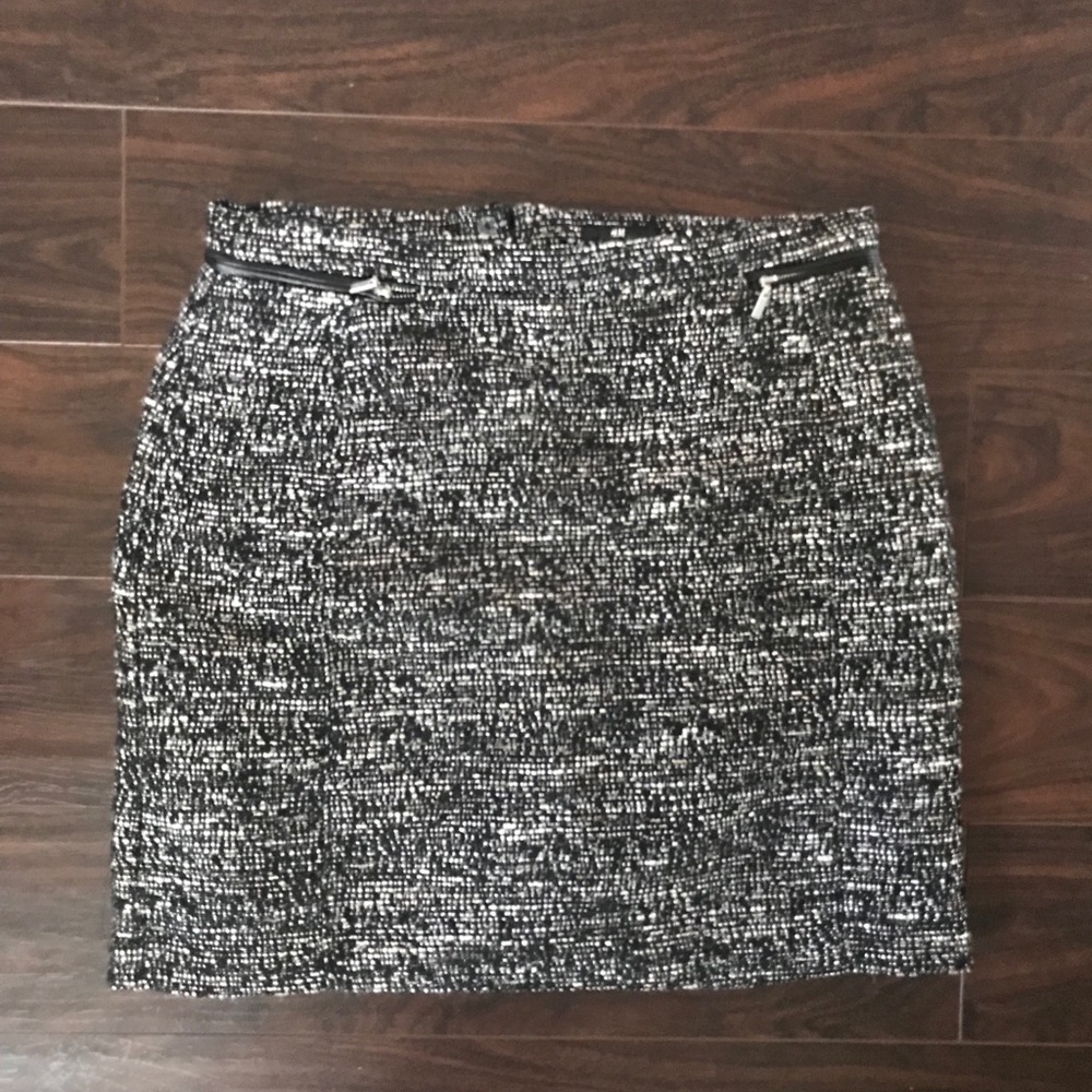 H&M tweed/sheer skirt